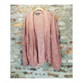LULU NYC Womens Cardigan XL Heather Pink Chunky Knit Open Front Sweater