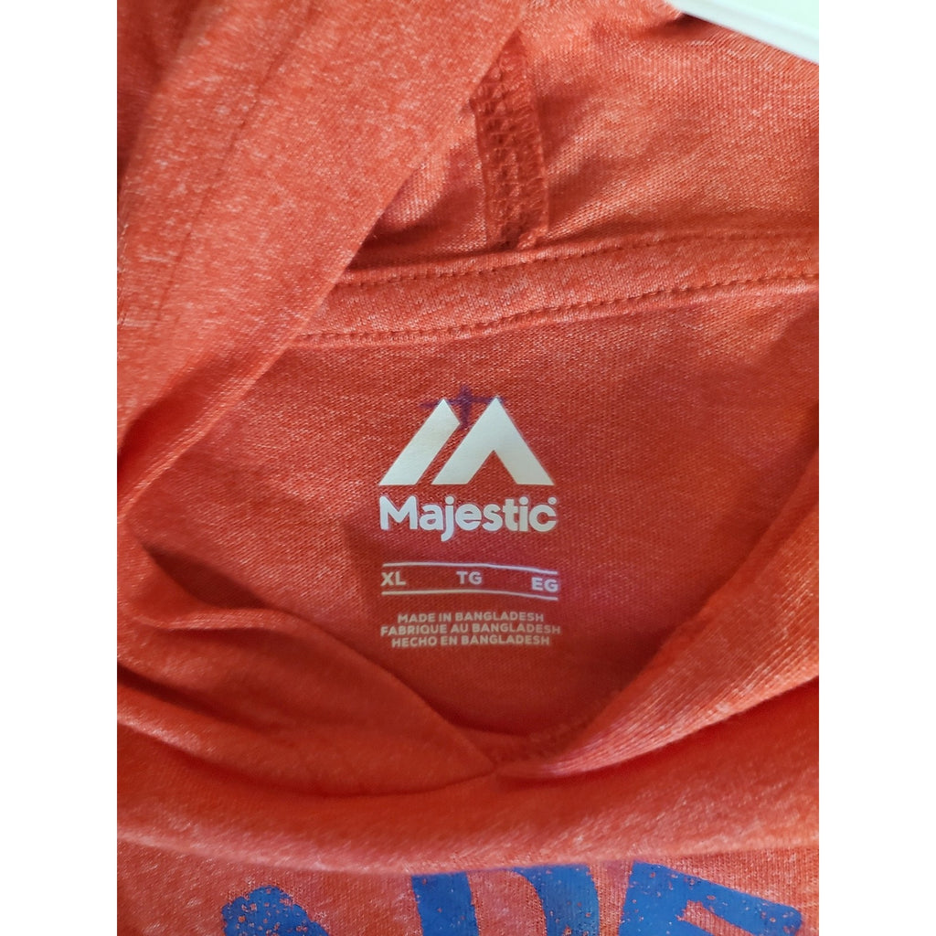 Majestic Philadelphia Phillies Mens XL Hoodie Orange MLB Baseball Pullover