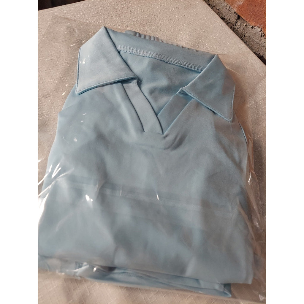 NEW Girls Sz 7/8 Light Blue Tennis Golf Dress Shorts Set Collared Activewear
