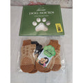 EXPAWLORER Dog Socks Paw Protectors Sz M Non Slip Grip Traction Brown Tan