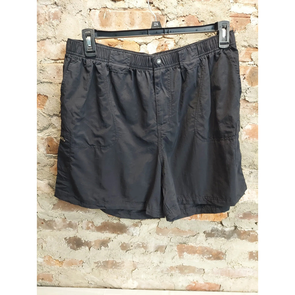 Columbia Womens Cargo Shorts Size 1X Black Hiking Outdoor Elastic Waist