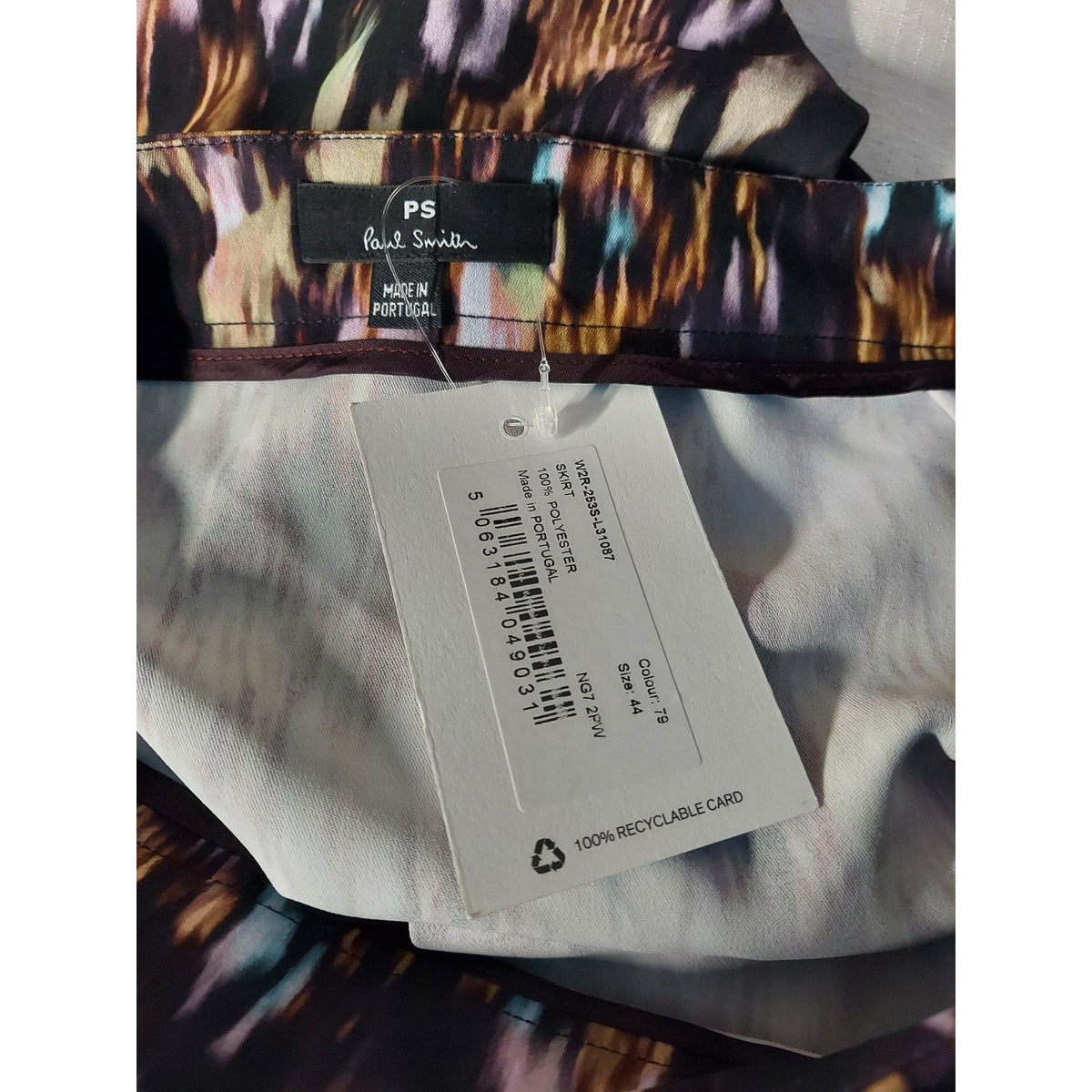 Paul Smith Womens Mini Skirt 44 US 12 14 Multicolor Abstract Print Polyester NWT