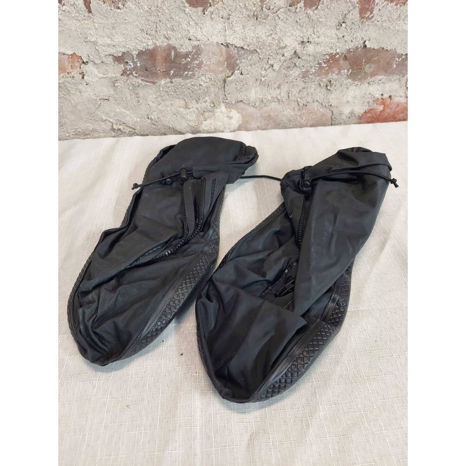 Waterproof Overshoes Shoe Covers 2XL Black Zipper Drawstring Anti Slip Outdoor