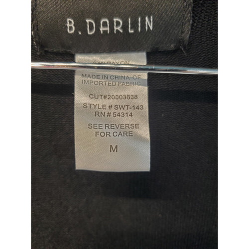 B Darlin Womens Shrug Cardigan M Black Open Front Cropped Long Sleeve
