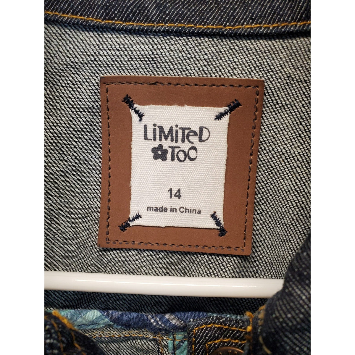 Limited Too Girls Denim Jacket Size 14 Dark Wash Cropped Blue Jean