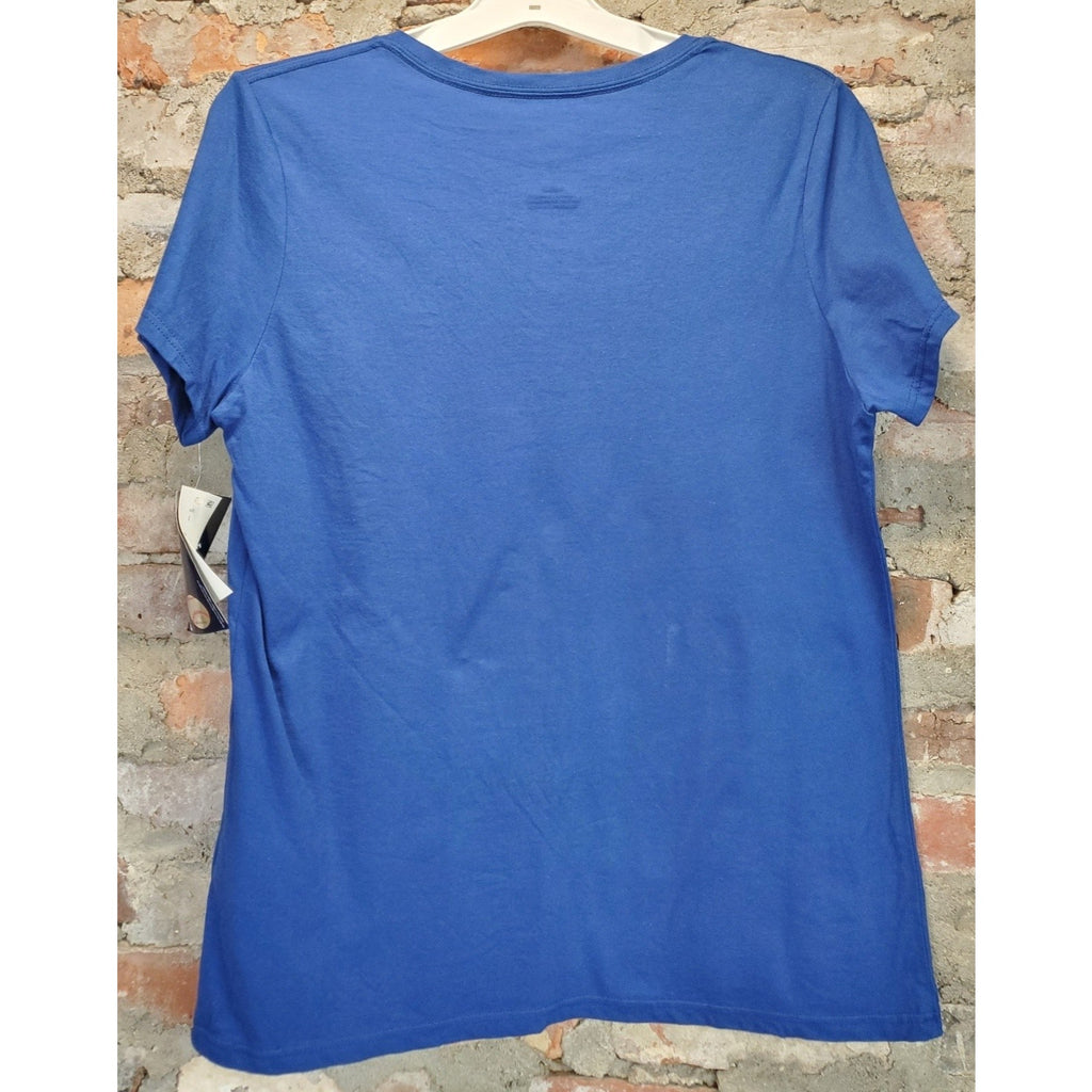 Majestic Philadelphia Phillies MLB Womens V Neck T Shirt L Deep Royal Blue NWT