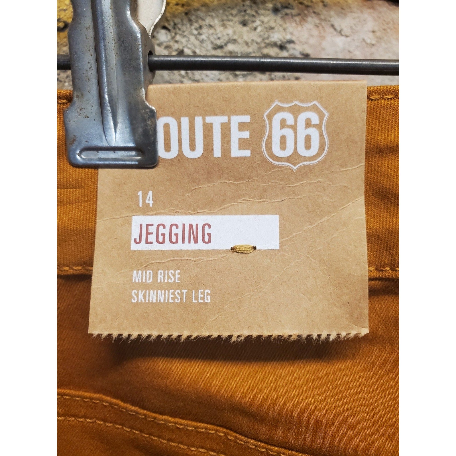 Route 66 Womens Jeggings Size 14 Mustard Mid Rise Skinniest Leg