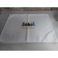 Christmas Kitchen Towel Waffle Weave Merry Christmas Trees Holiday Decor White