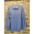 Lord & Taylor Mens Long Sleeve Button Down Shirt 17.5 34/35 Blue White Striped