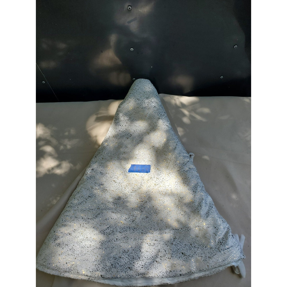 Berkshire  Home Christmas Tree Skirt White Gold Glitter Sparkle Holiday