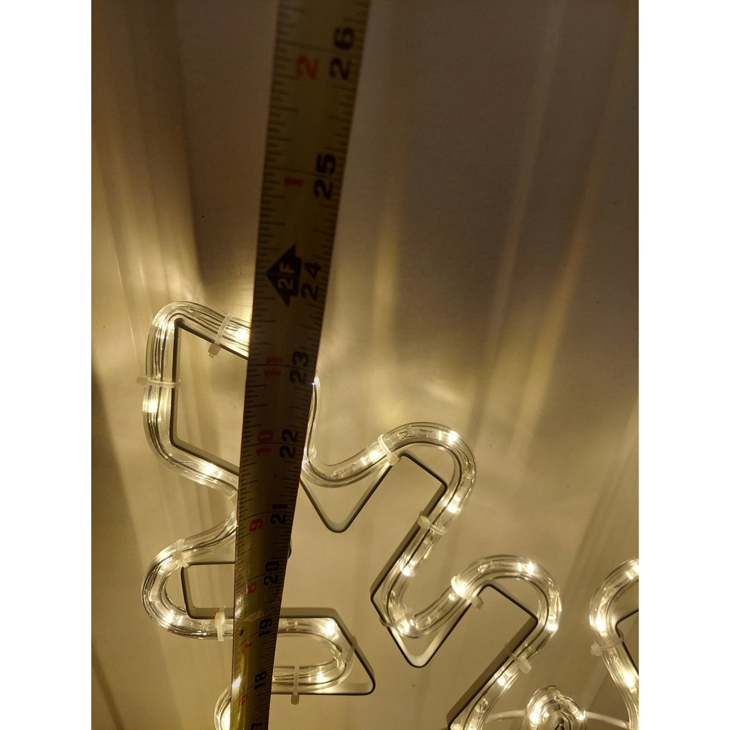 Illuminated LED Rope Light Snowflake Decoration 24 Inch Christmas Holiday Warm