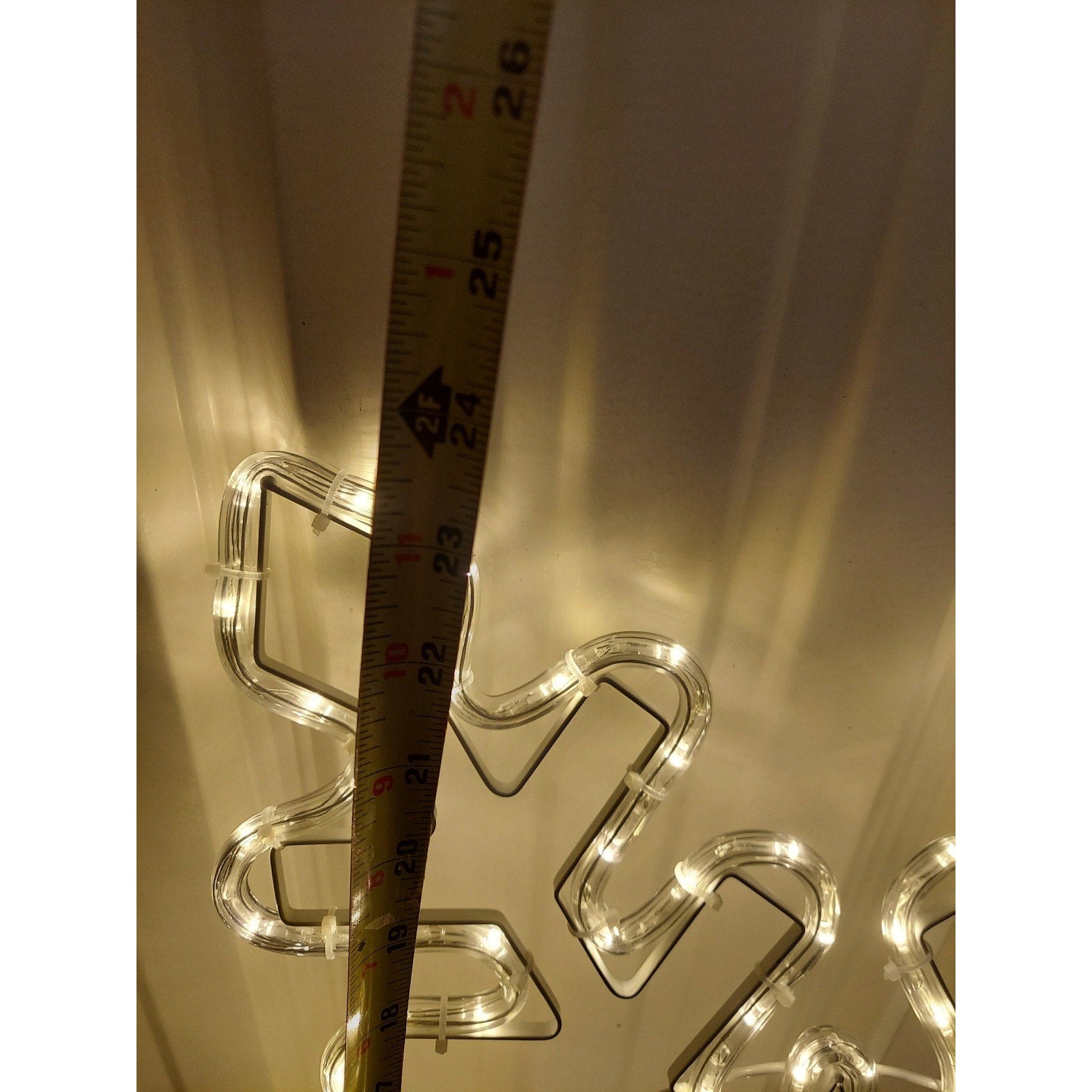 Illuminated LED Rope Light Snowflake Decoration 24 Inch Christmas Holiday Warm