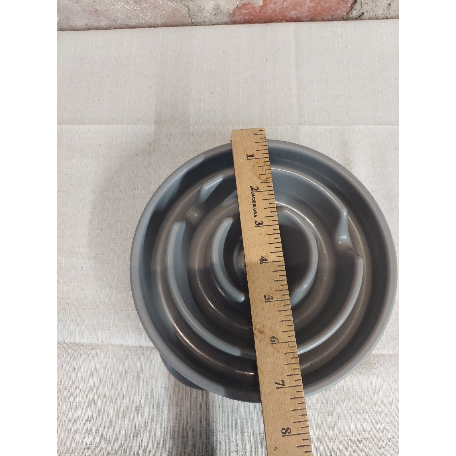 Petmolly Slow Feeder Bowl Dog Cat Bloat Stop Anti Gulp Gray 8 Inch