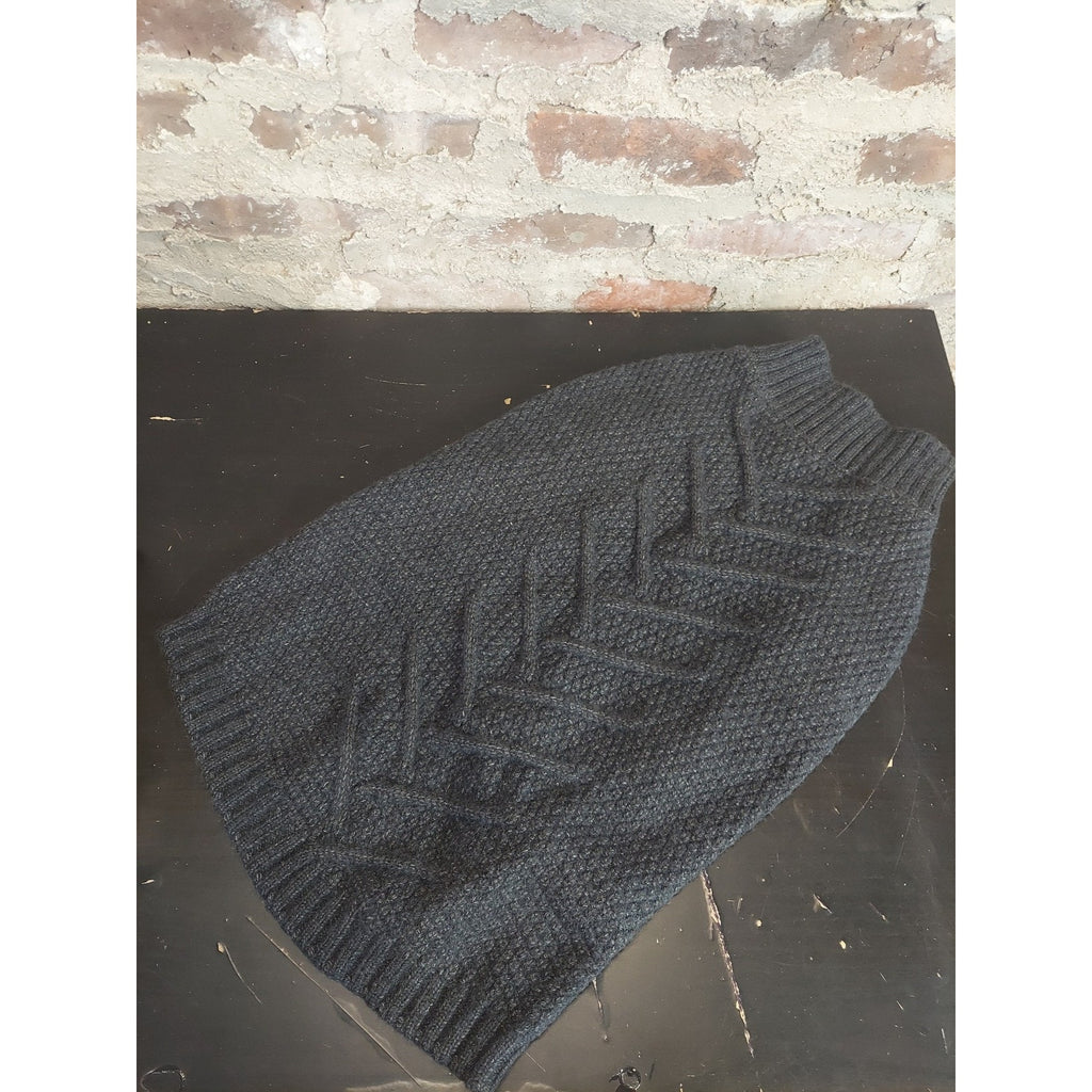 Dog Sweater 2XL Dark Gray Chevron Knit Pullover Warm Cozy Pet Winter Clothing