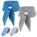 Cooling Neck Accessory Reusable Gel Chill Wrap 2 Pack Blue Gray Sports Workout