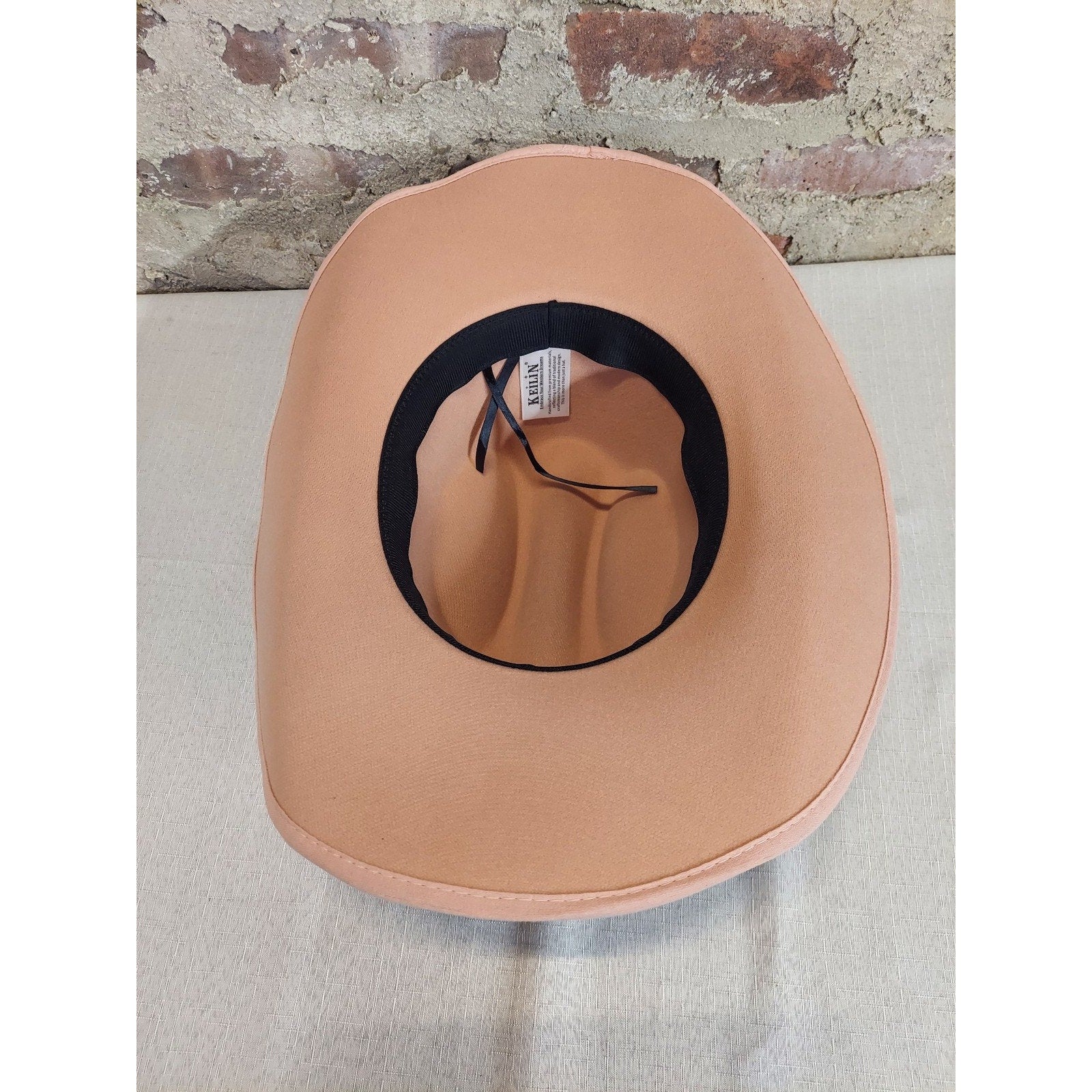 Keilin Womens Cowgirl Hat X-Large Blush Pink Wide Brim Western Ribbon Tie