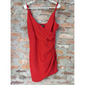 by&by Womens Red XXL Ruched V Neck Spaghetti Strap Mini Cocktail Dress