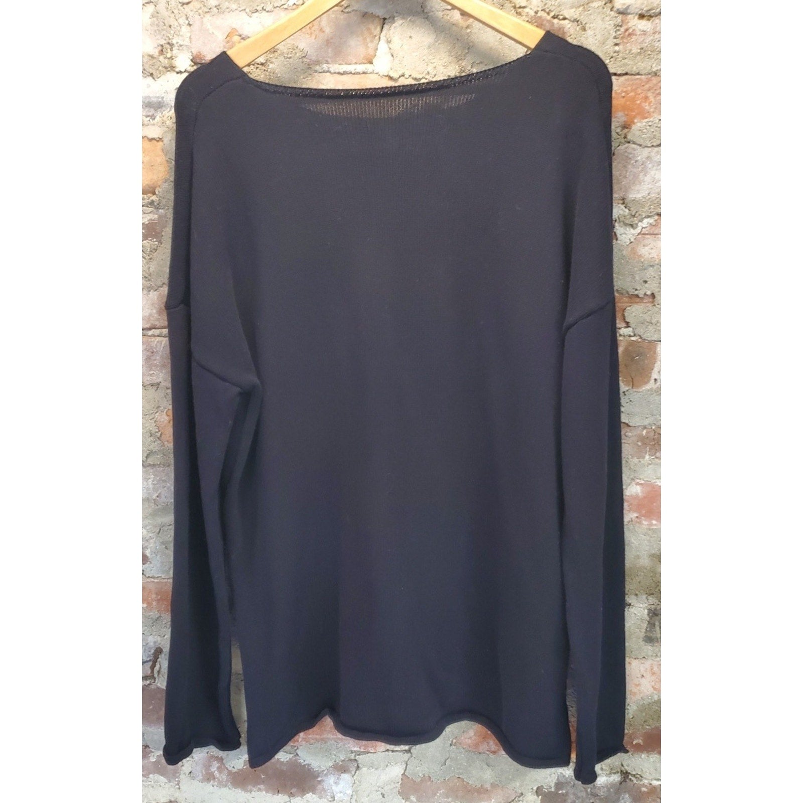 Womens Halloween Boo Pullover Sweater XL Black Gold Long Sleeve Cotton