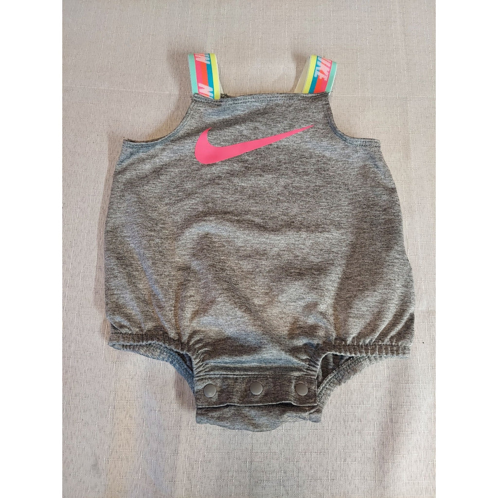 Nike Baby Romper One Piece Bodysuit 3M Gray Multicolor Dri-Fit Athletic