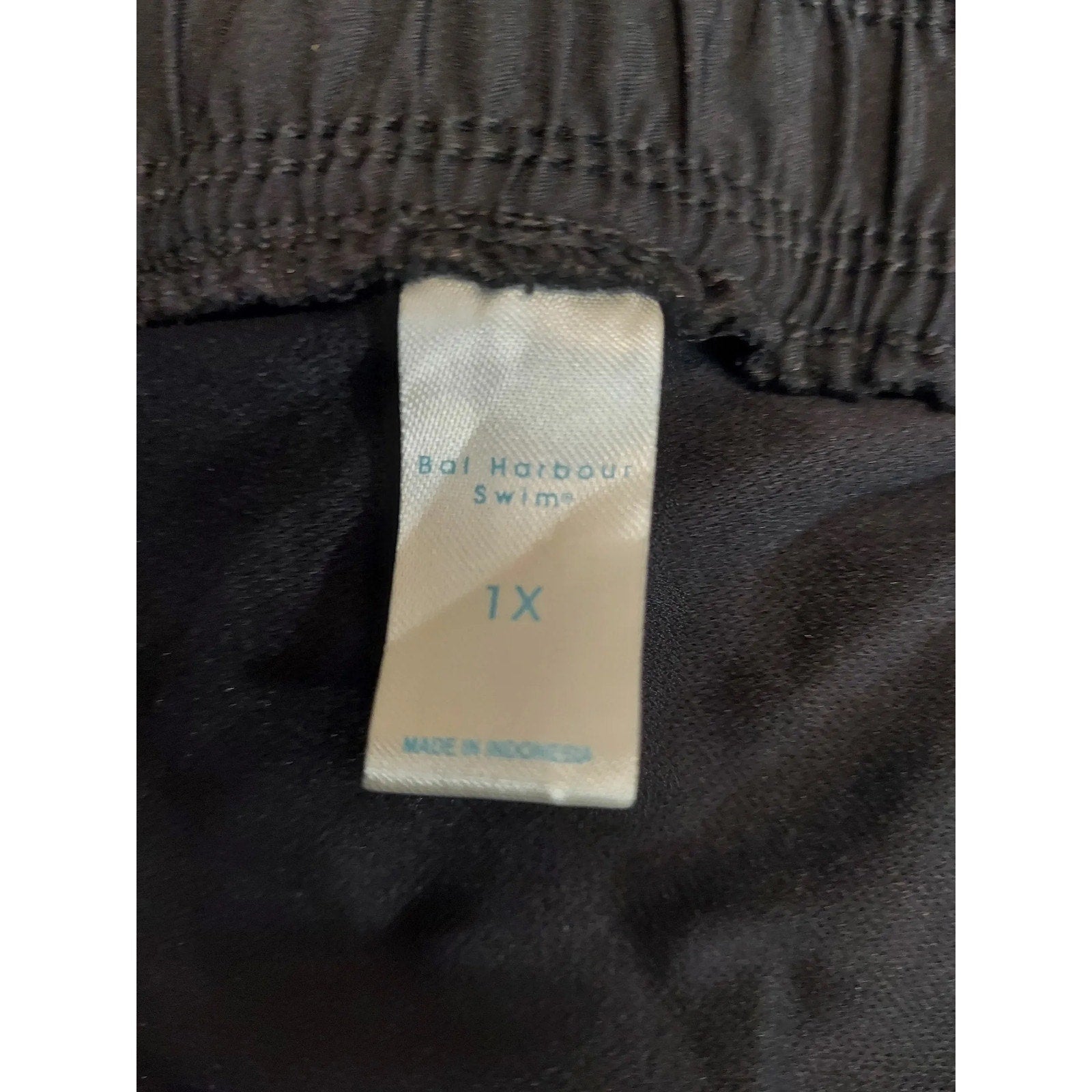 Bal Harbour Swim Womens Swim Shorts Size 1X Black Board Shorts Beach Pool
