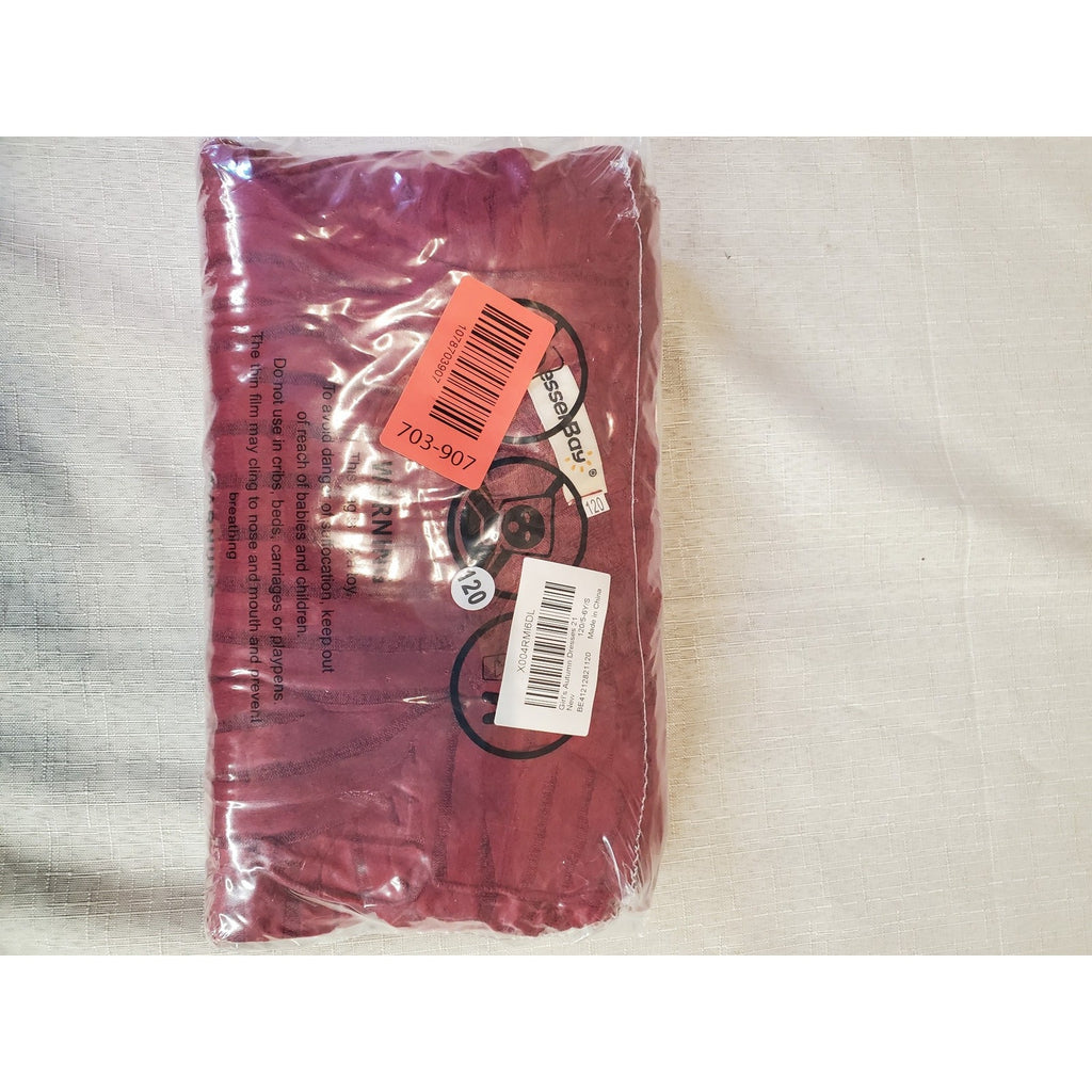 Assenbay Girls Maxi Dress Ruffle Shoulder Long Sleeve Ribbed Maroon Size 6