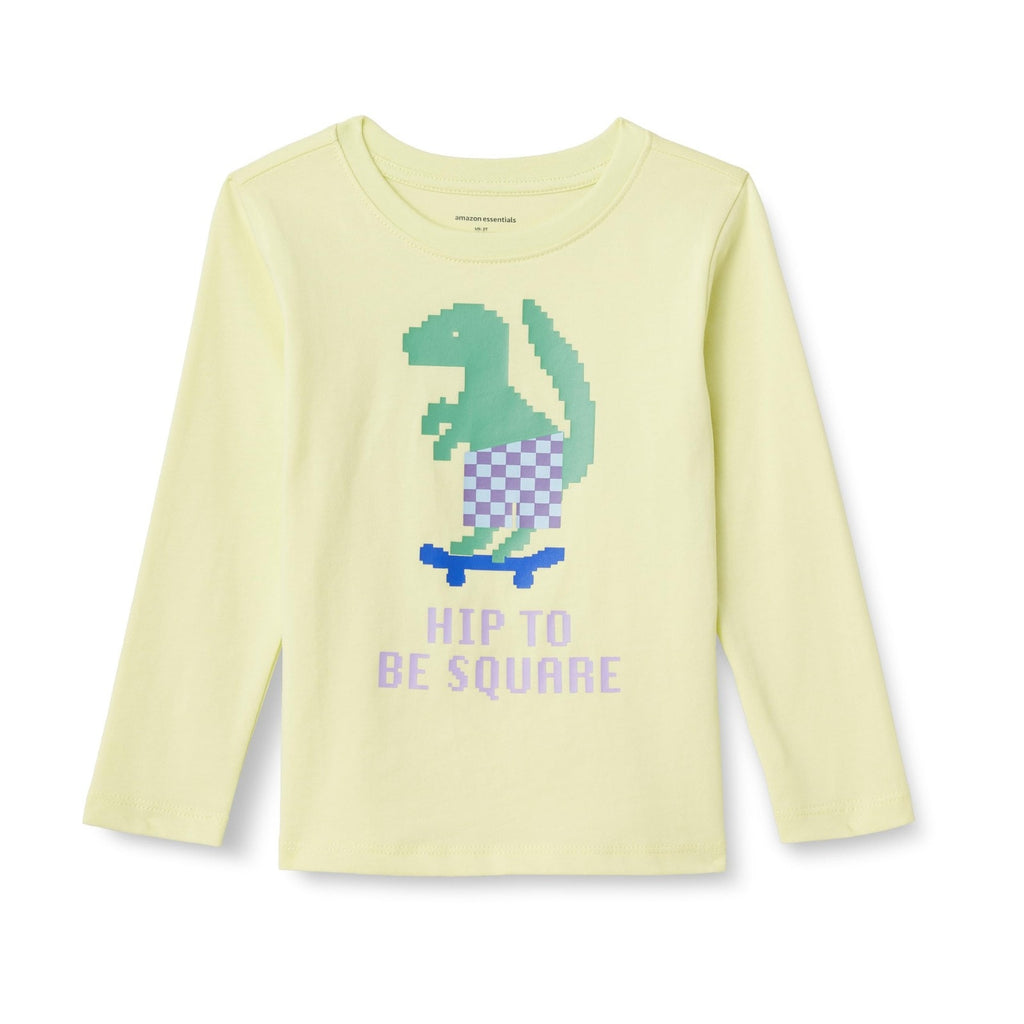 Amazon Essentials Bos Long Sleeve T Shirt S 6-7 Years Dinosaur Skateboard