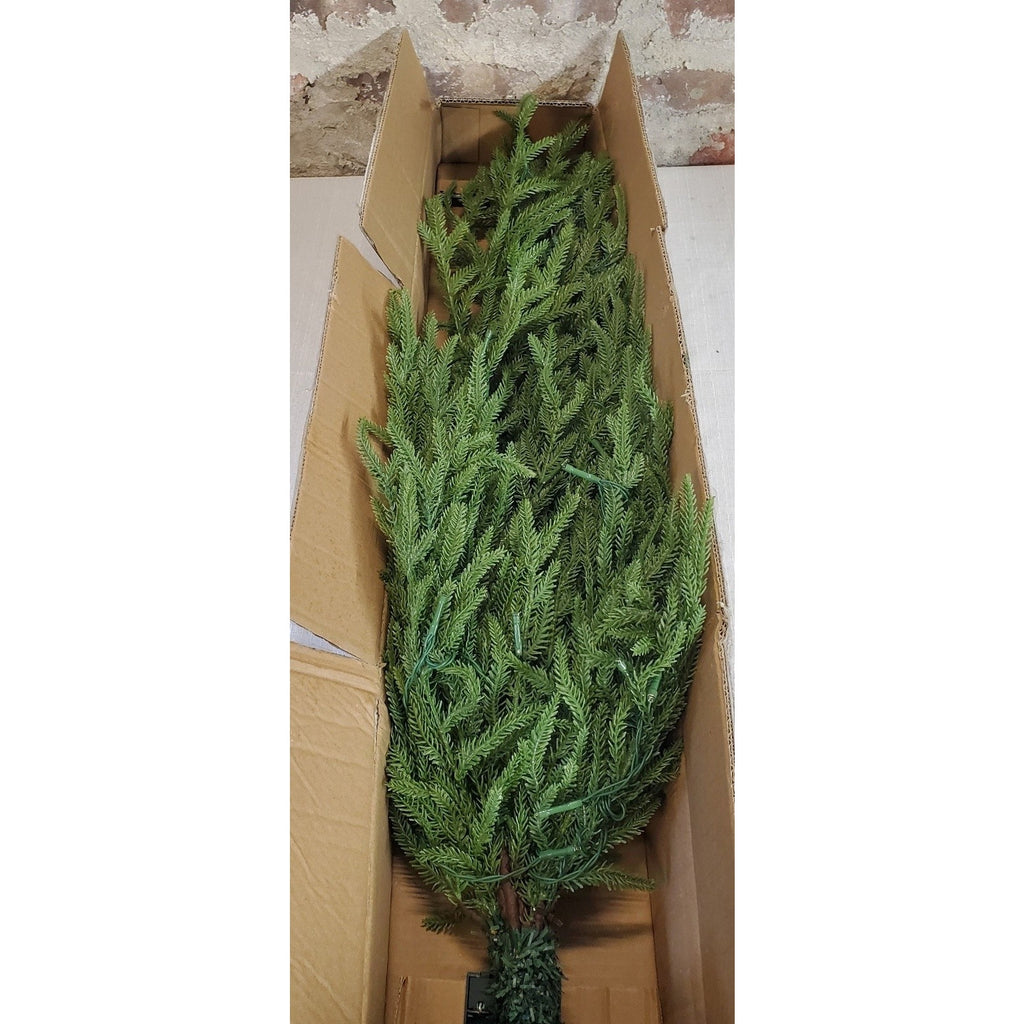 Wall Mounted Half Christmas Tree Pre Lit LED Lights Artificial Green Holiday 3ft