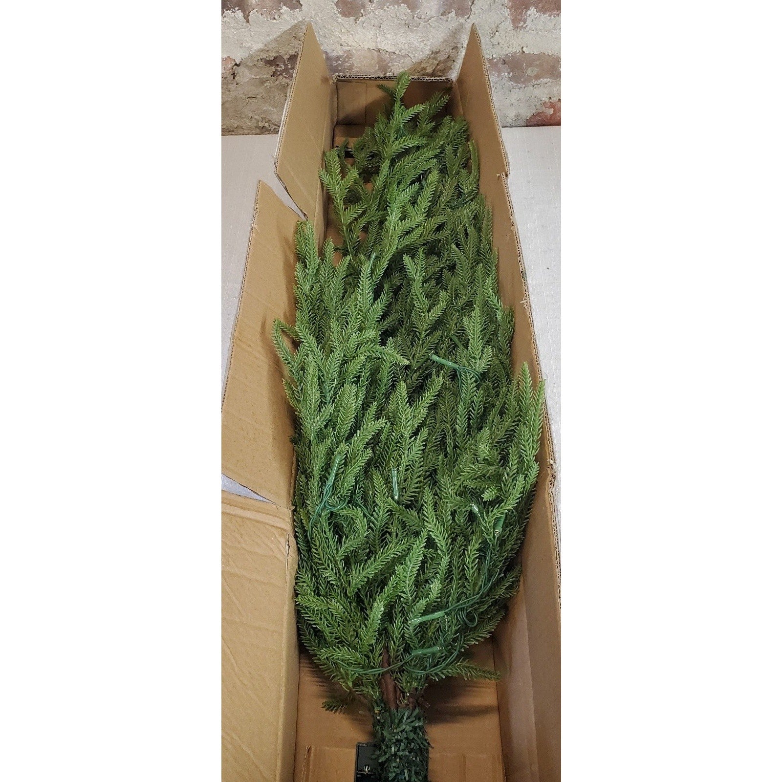 Wall Mounted Half Christmas Tree Pre Lit LED Lights Artificial Green Holiday 3ft