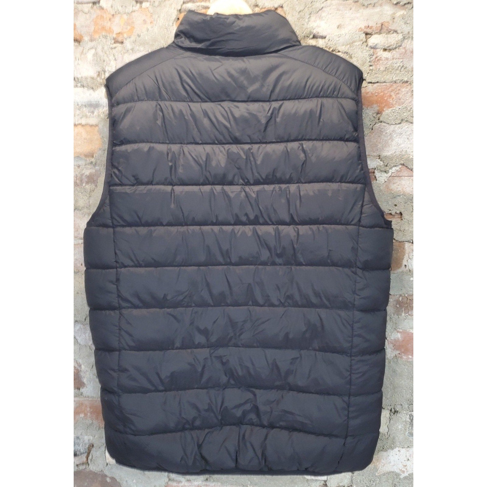 PRIMARK Mens Puffer Vest Medium Black Full Zip Insulated Sleeveless Lightweight