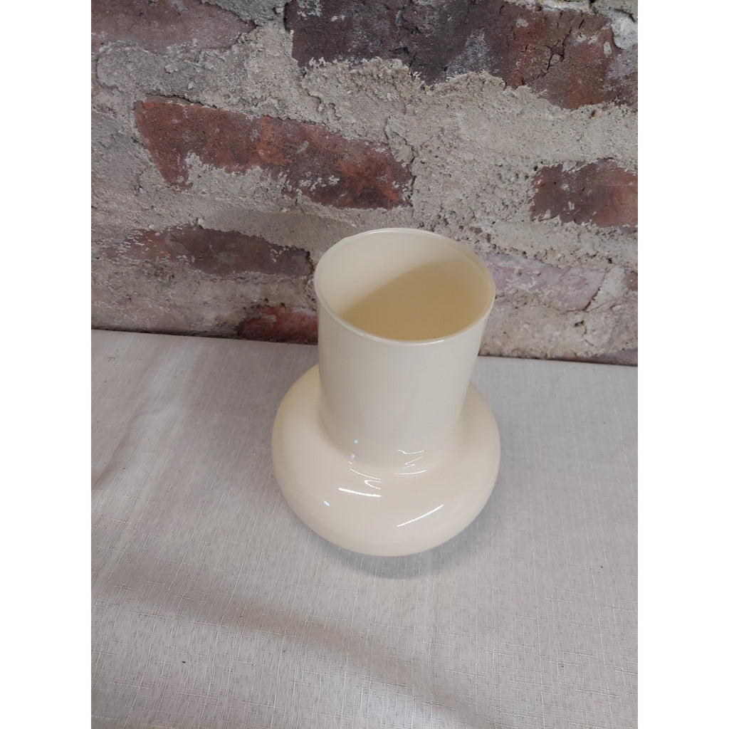 BLOFLO STU Glass Vase Retro Modern Milky Yellow 9" Home Decor Flower Tabletop