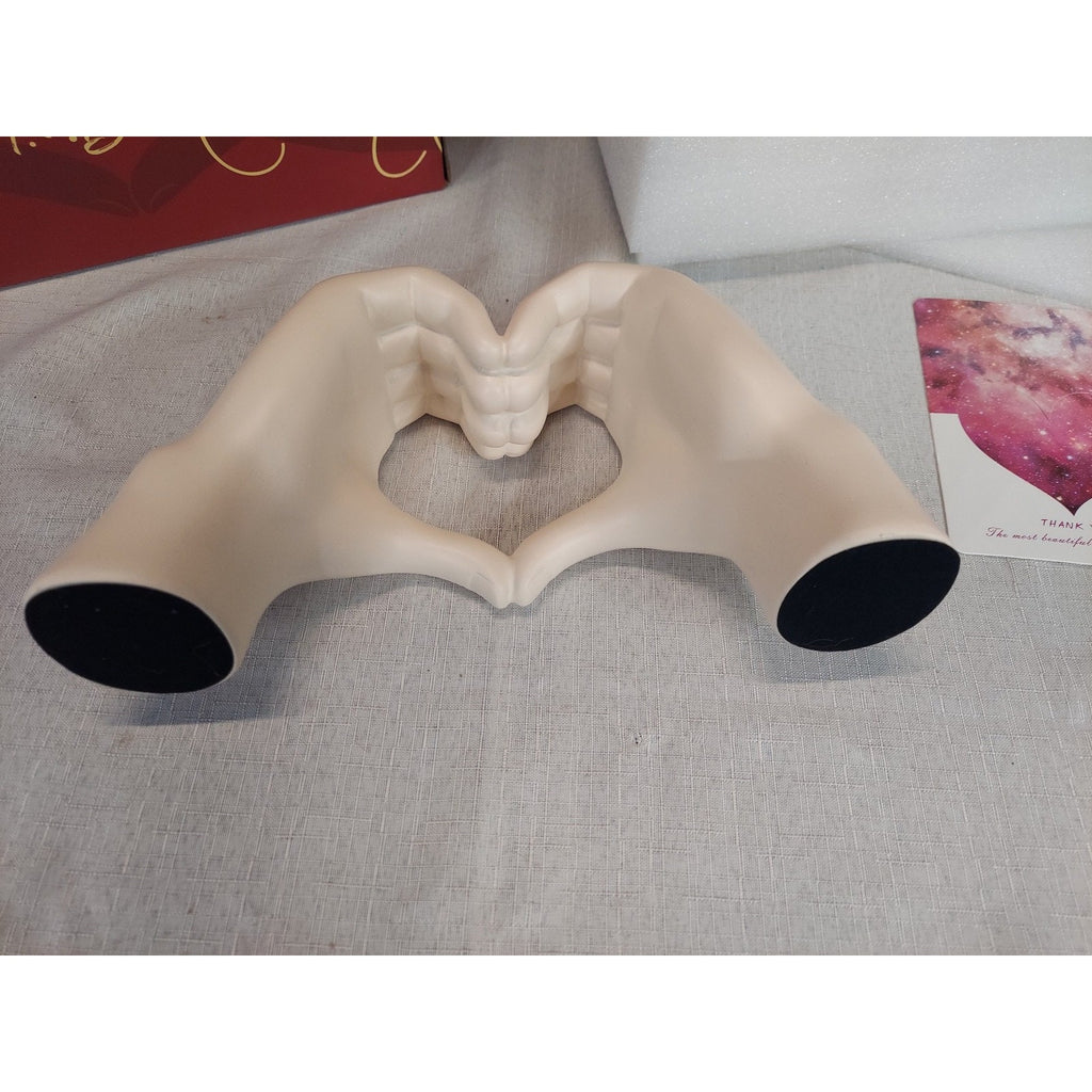 Heart Hands Sculpture Figurine Love Gesture Home Decor Cream Romantic Gift
