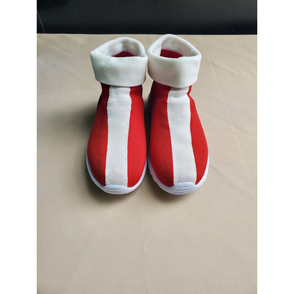 Kids High Top Knit Sock Sneakers Red White US Size 12 EU 30 Slip On Athletic