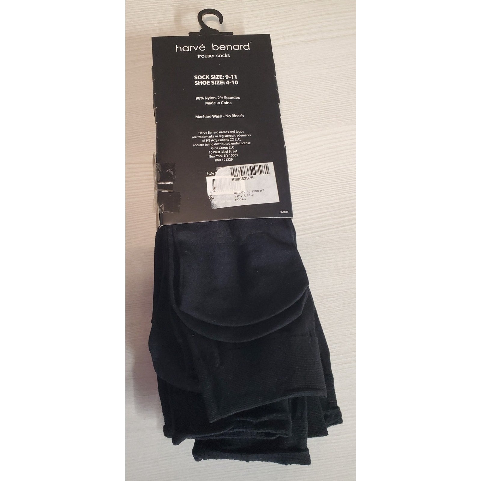 Harvè Benard Womens 6 Pairs Black Trousers Socks Shoe 4-10 9-11 Nylon Spandex