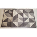 Geometric Pattern Bath Mat Gray White Modern Anti Slip Washable 27x17 Inch