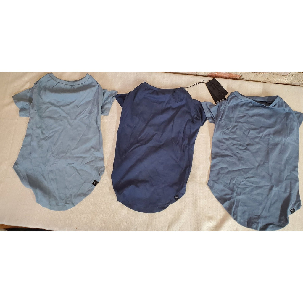 RC Pet Products Dog Shirts Light Medium Dark Blue Pet T-Shirt Apparel 3 Pack