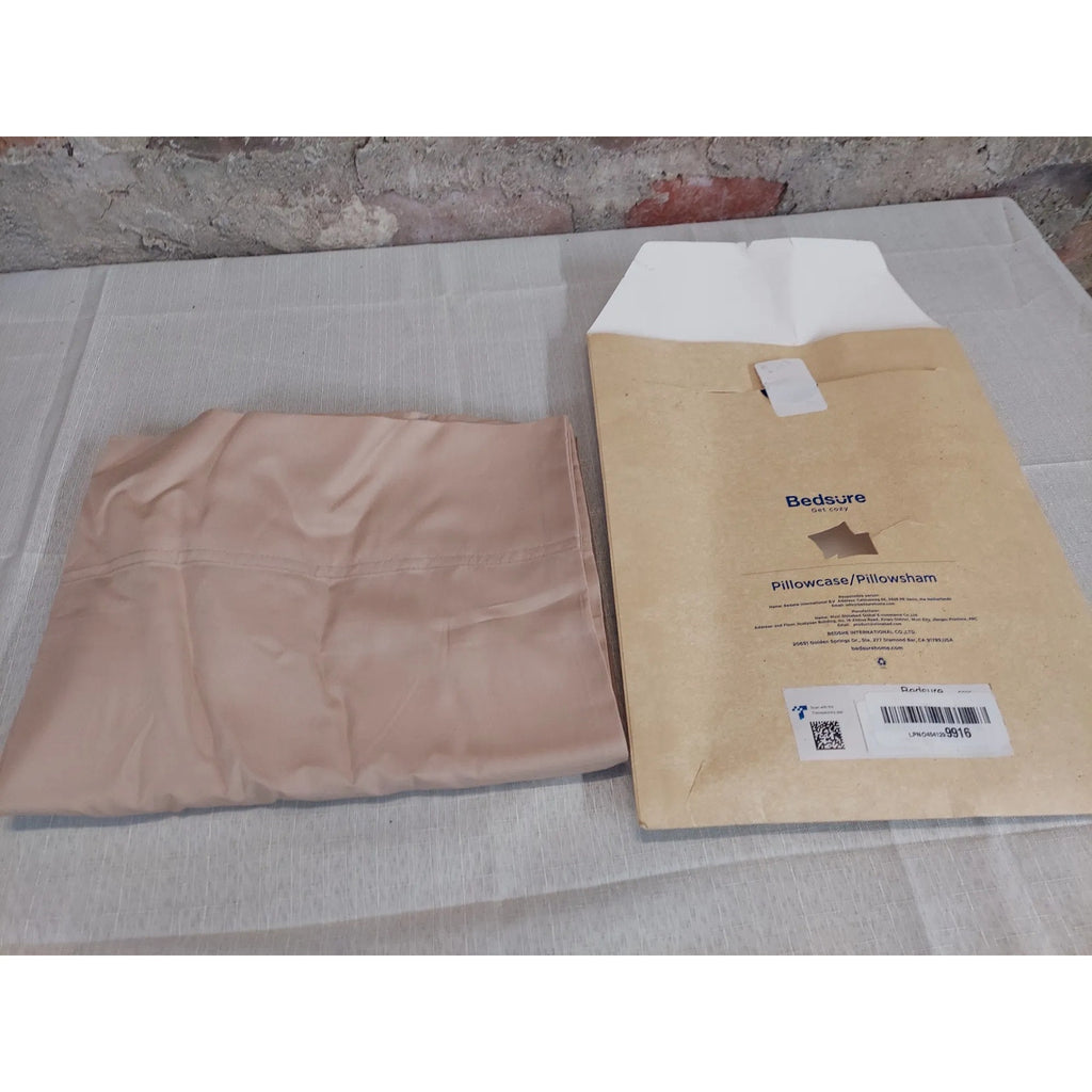 Bedsure 100% Bamboo Rayon Pillowcase Pillow Sham Tan Soft Cooling Luxury Bedding