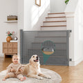Indoor Outdoor Retractable Baby Pet Safety Gate 110 Inch Wide Grey Mesh