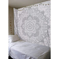 Popular Handicrafts Mandala Tapestry Wall Hanging 30x40" Gray White Bohemian