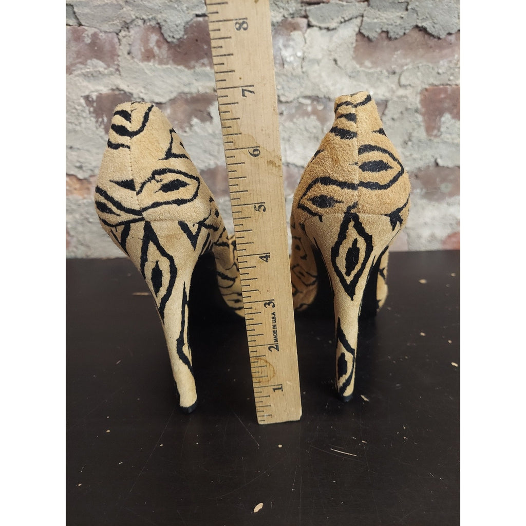 BCBG Generation Womens Pumps 8B Animal Print Platform High Heel Pointed