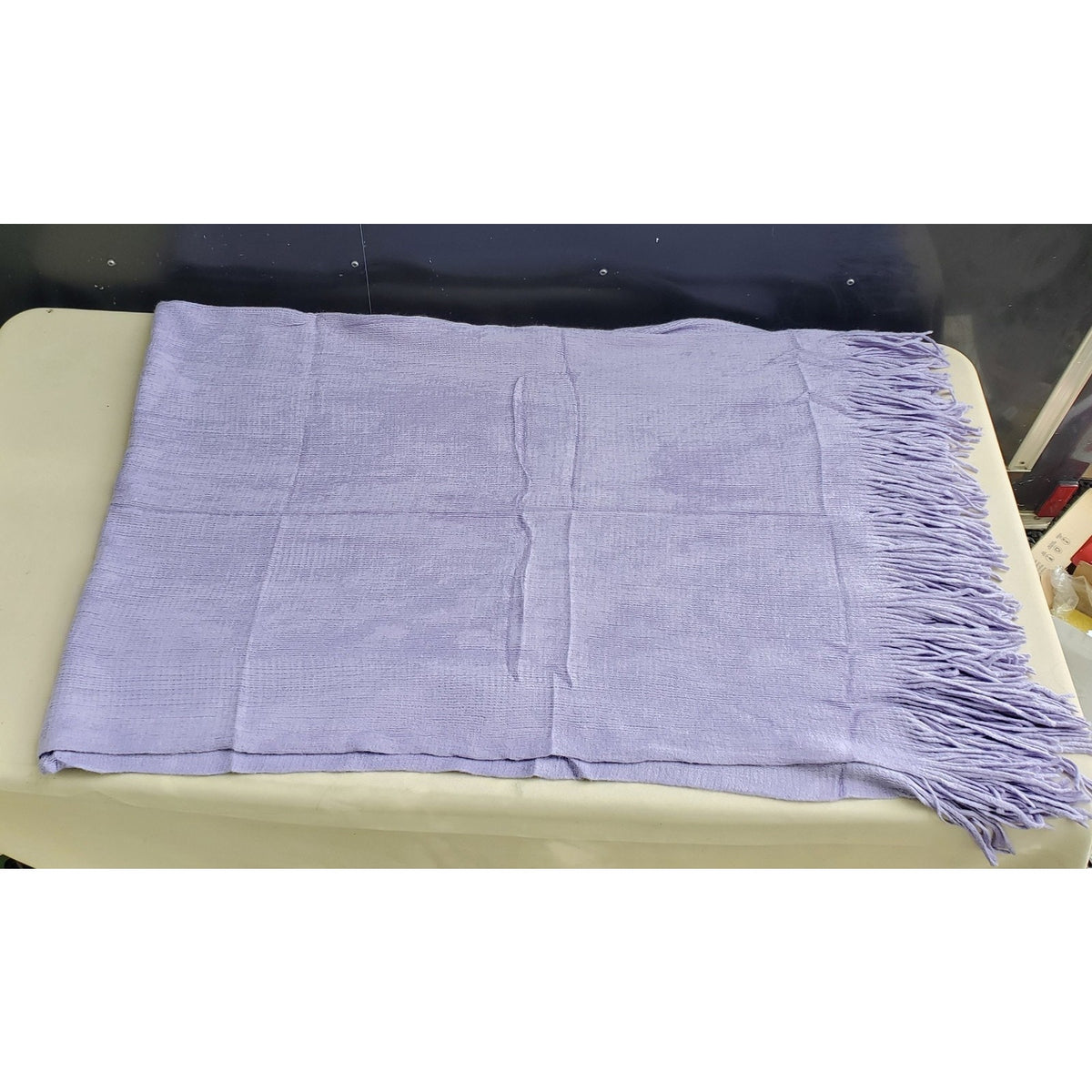 Soft Cozy Throw Blanket Lavender Light Purple Fringe Home Decor 50x60"