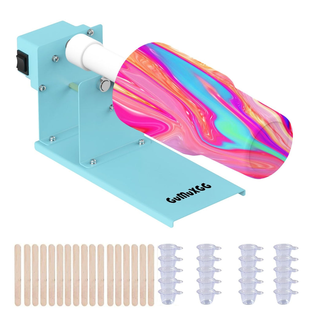 GUMUXGG Cup Turner Machine Electric for Glitter Epoxy Craft Tumbler DIY Kit Blue