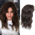 PANEMAY Womens Wiglet Topper Perla Wavy Dark Brown 16 Inch Hair Piece Clip In