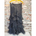 KM Collections Milla Bell Womens Black Maxi Ruffle Mermaid Skirt Size 6 Formal