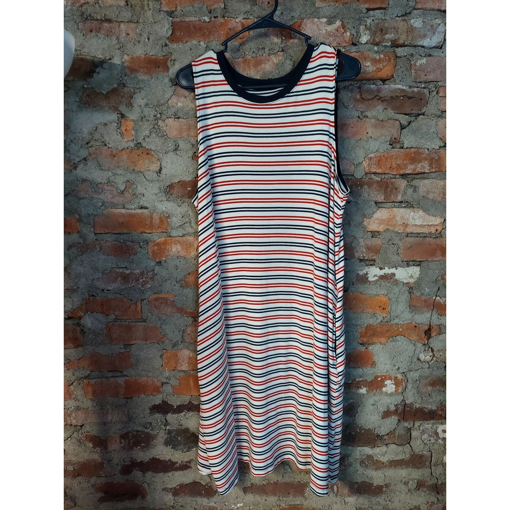 Time and Tru Womens Sleeveless Tank Dress Size XXL 20 Striped Casual