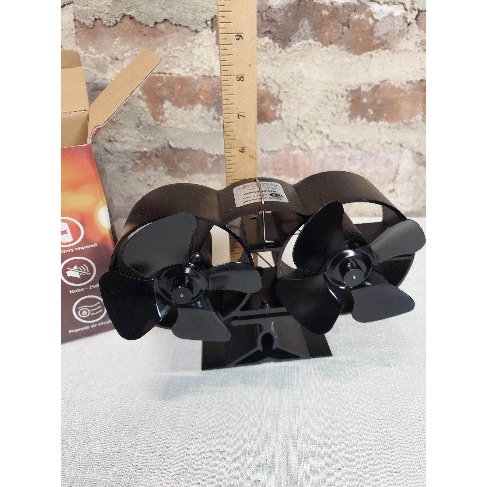 Hanaoyo Wood Stove Fan Heat Powered Dual Motor Quiet Circulation No Battery