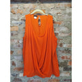 Ashley Stewart Womens Plus Size 1X Orange Draped Sleeveless Keyhole Back Top
