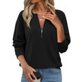Womens Plus Size 2x Sweatshirt Pullover Medium Black Quarter Zip Pocket