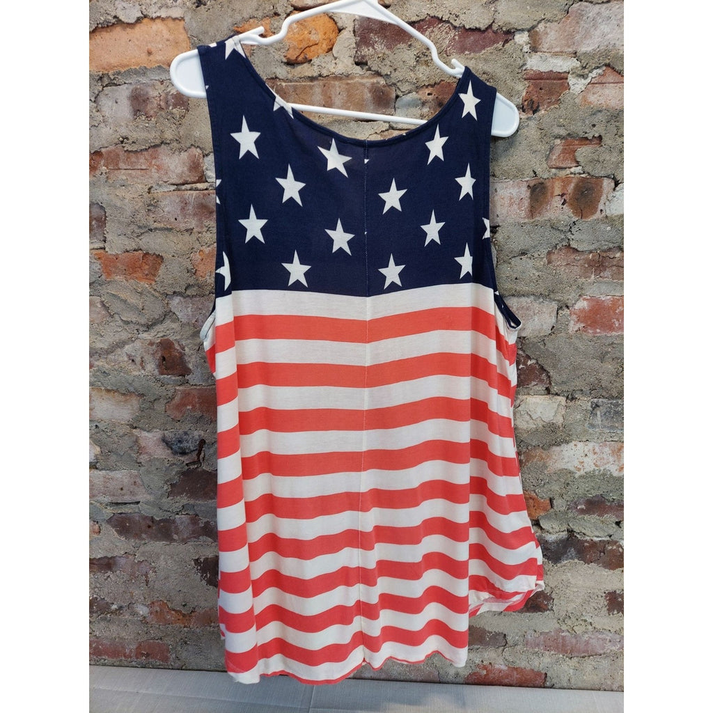 Old Navy Womens American Flag Tank Top Size XXL Patriotic Stars Stripes