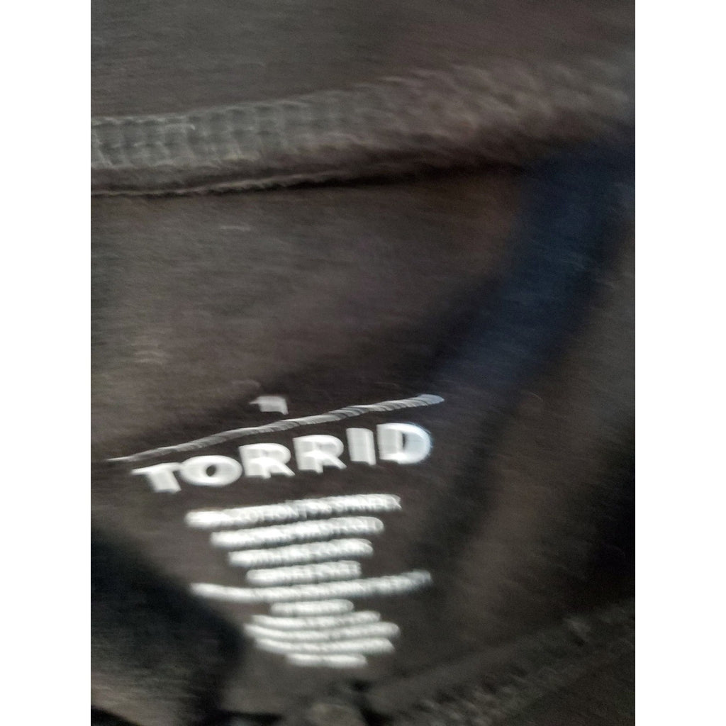 Torrid Womens Plus Size 1X Biker Shorts Black High Rise Stretch Workout