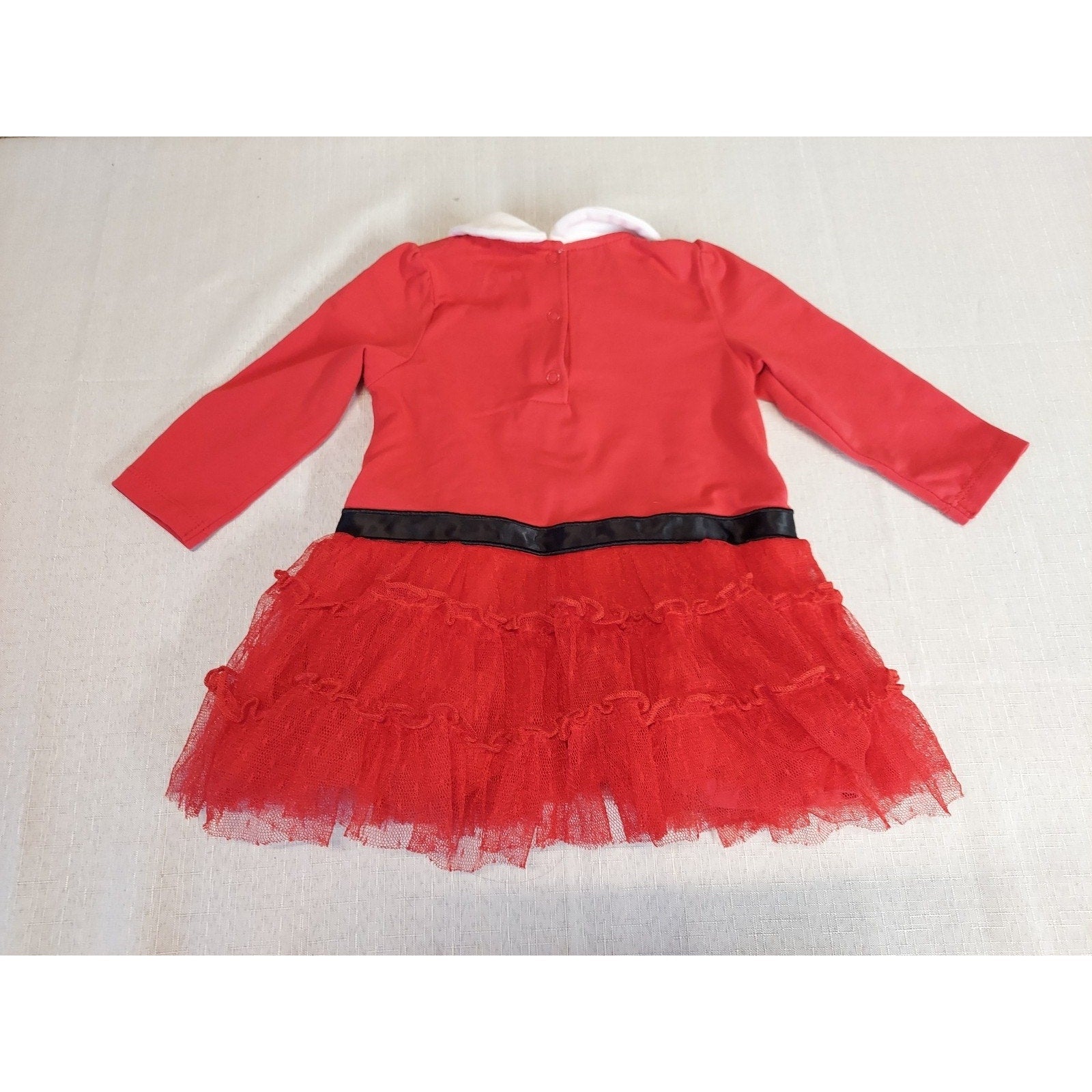 little Me Baby Girl Christmas Dress 9M Red My First Christmas Long Sleeve Tulle
